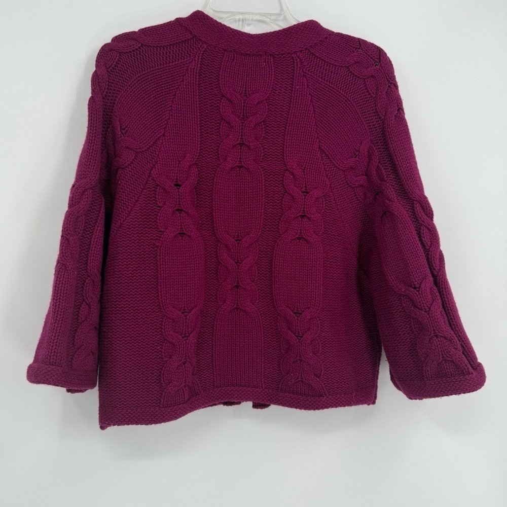 Fossil Sweater Cotton Wool Blend Purple Magenta Women's Size Large Cardigan - Picture 6 of 8